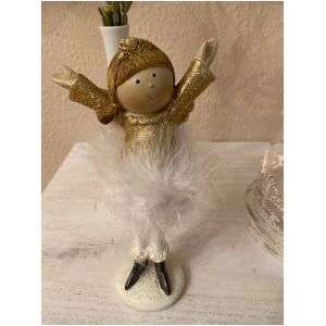 Engel Figur mit Plüsch Kleid