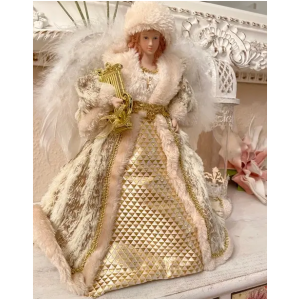 Engel mit Feder Flügeln Baumspitze