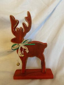 Hirsch vintage rot 22cm Weihnachtsdeko