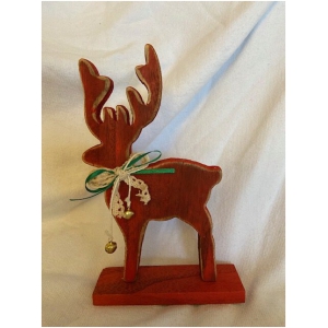 Hirsch vintage rot 22cm Weihnachtsdeko