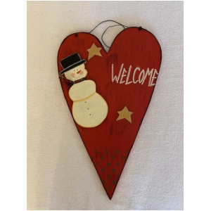 Herz mit Schneemann Türschild Welcome