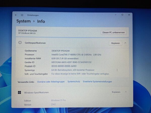 HP EliteBook 840 G3 i7-6600U – Bild 2