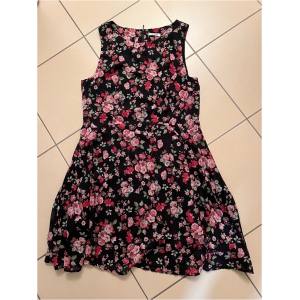 Rotes und schwarzes Damen-Blumenkleid ORSAY