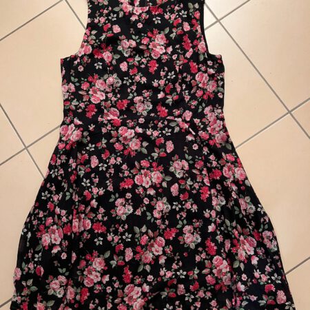 Rotes und schwarzes Damen-Blumenkleid ORSAY