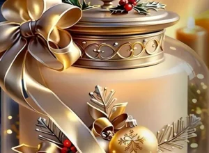 3er-Set Goldene Weihnachts-Kissenbezüge