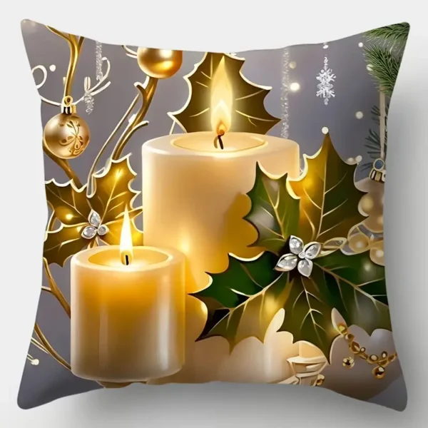 3er-Set Goldene Weihnachts-Kissenbezüge – Bild 3