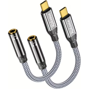 RIKSOIN 2er-Pack Typ-C auf 3,5-mm-Klinkenstecker-Adapter